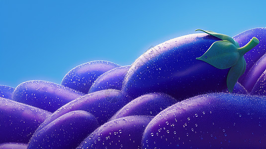 紫色可爱的卡通茄子背景图片