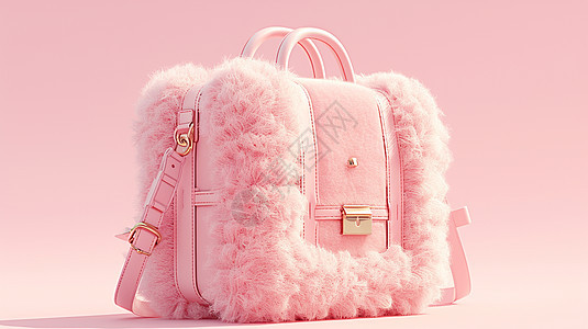 粉色可爱的女孩手提包图片