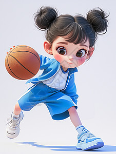 开心打篮球的女孩图片