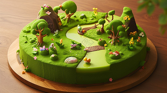 美丽的卡通蛋糕小岛图片