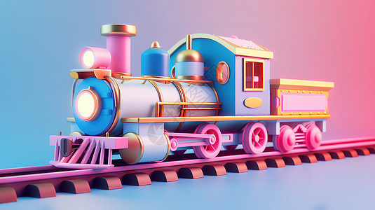 小火车3D图标图片