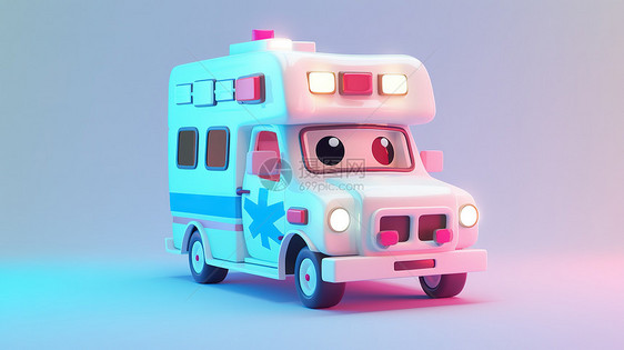 立体救护车3D图标图片