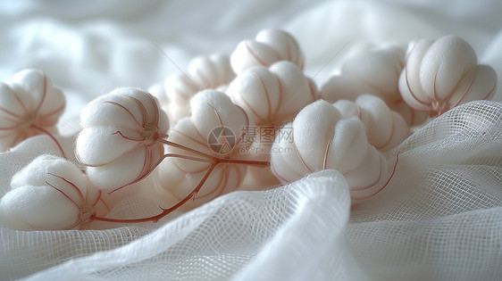 白棉花和布料棉制品图片
