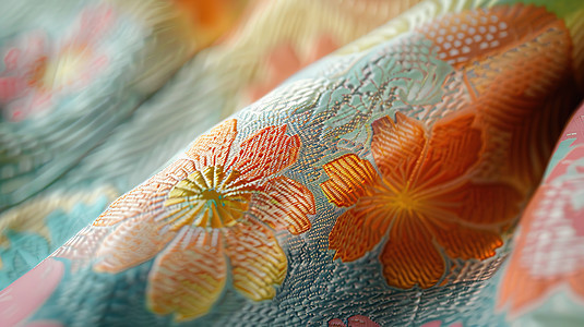 染料花朵图案布料图片
