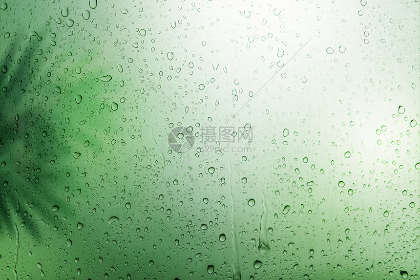 绿色唯美雨滴背景图片