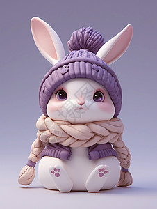 长长的耳朵可爱卡通小白兔图片