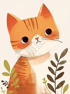 扁平风可爱的卡通小猫图片