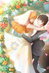情人节的甜蜜婚礼背景图片