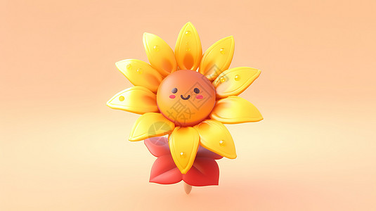 向日葵Logo向日葵3D花朵插画