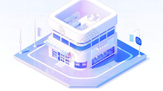 商店3D未来感背景图片