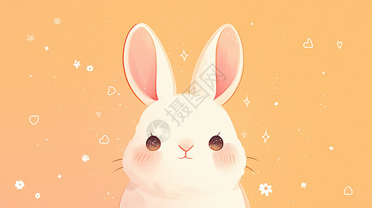 长耳朵的卡通白兔卡通头像图片