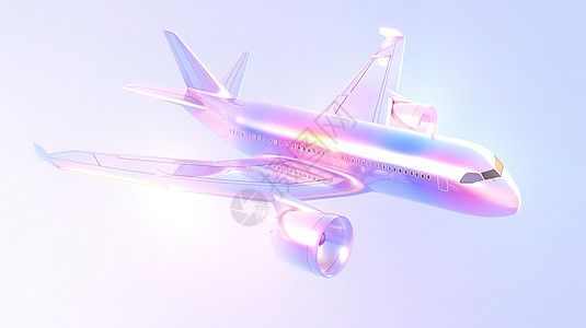 飞机蓝色透明科技感图片