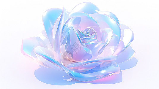 科技花朵玫瑰花透明图标插画