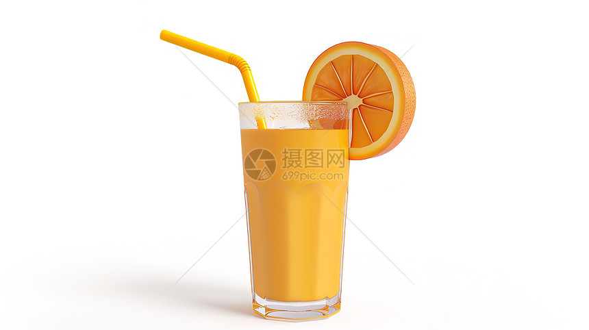 橙子汁3D图标图片