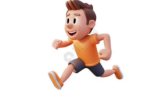 跑步3D立体人物图片