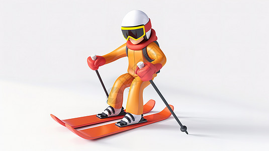 滑雪3D人物立体图片