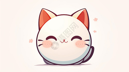 红脸蛋微笑可爱的卡通小猫图片