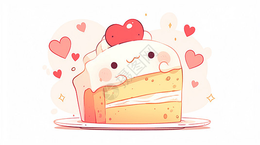 美味的奶油卡通蛋糕图片