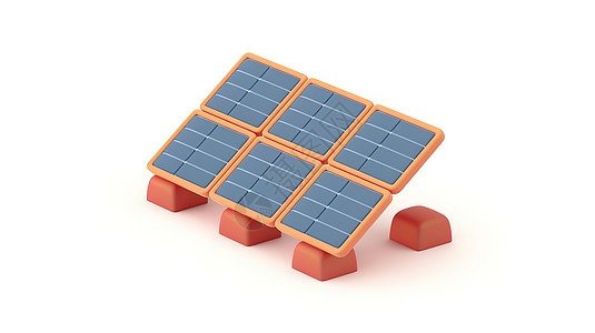 太阳能电板3D图标图片