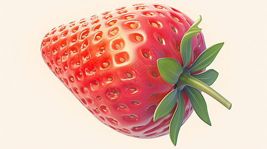 新鲜诱人的红色卡通草莓图片