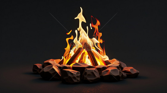 火堆3D图标图片