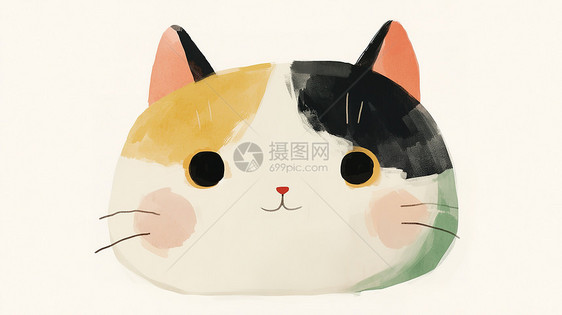 猫头图标儿童插图图片