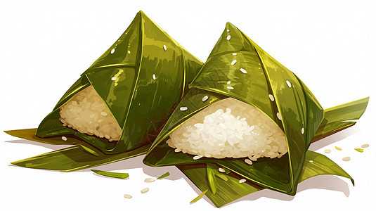 传统美味卡通粽子背景图片