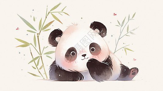 大熊猫与竹子背景图片