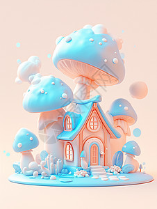 可爱梦幻卡通蘑菇屋图片