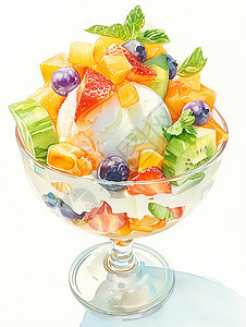 冰激凌水果杯图片