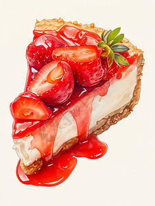 美味的草莓奶油蛋糕图片