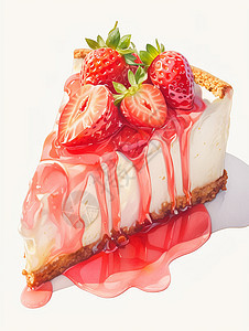 美味的草莓水果蛋糕图片