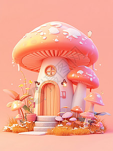 立体可爱的蘑菇屋图片