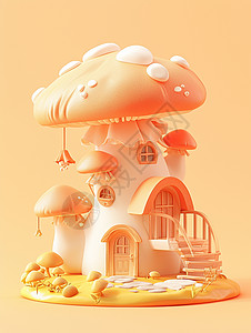 可爱的卡通蘑菇屋图片
