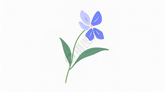 蓝色小花简单剪插图图片