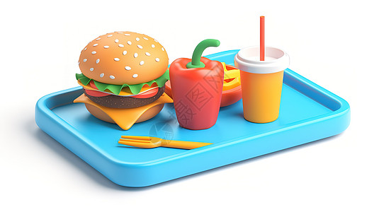 美食汉堡3D图片