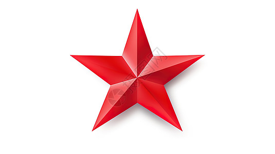 立体红色五角星3D图片