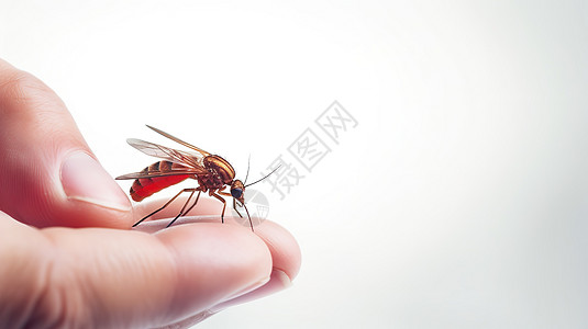 一只蚊子吸血图片