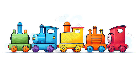 小火车插画图片