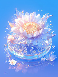 菊花半透明玻璃材质图片