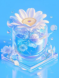 菊花玻璃材质图片