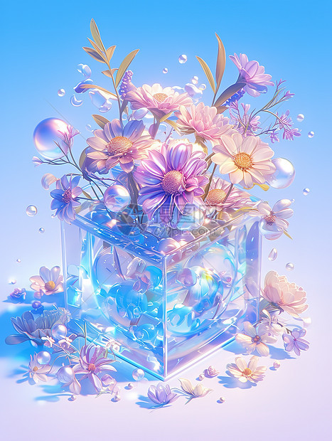 菊花半透明玻璃图片