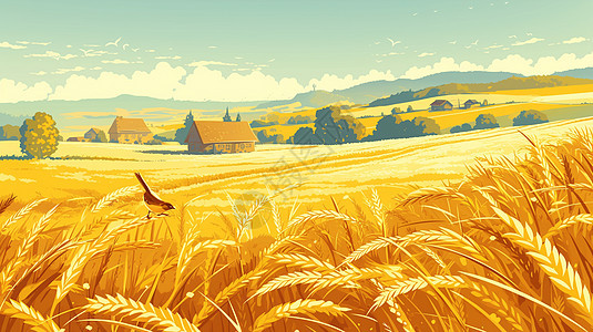 美丽的卡通麦子地图片