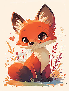 耳朵可爱的卡通小狐狸图片