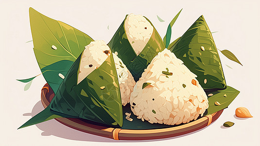传统工艺卡通美食粽子图片