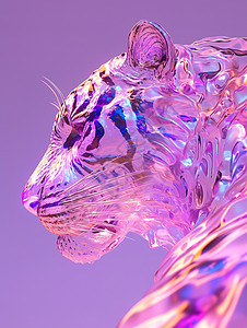 老虎紫色雕刻图片
