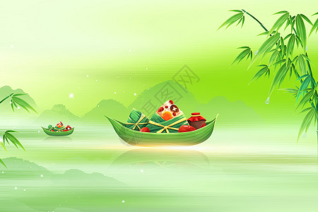 中式意境风端午节背景图片