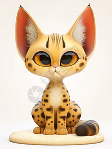 萨凡纳品种的猫3D图片