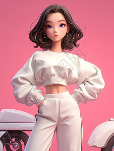 运动服装的女士3D图片