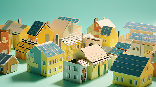 纸质的太阳能电池板房屋图片